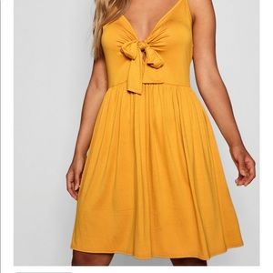 Plus strappy knot front swing dress